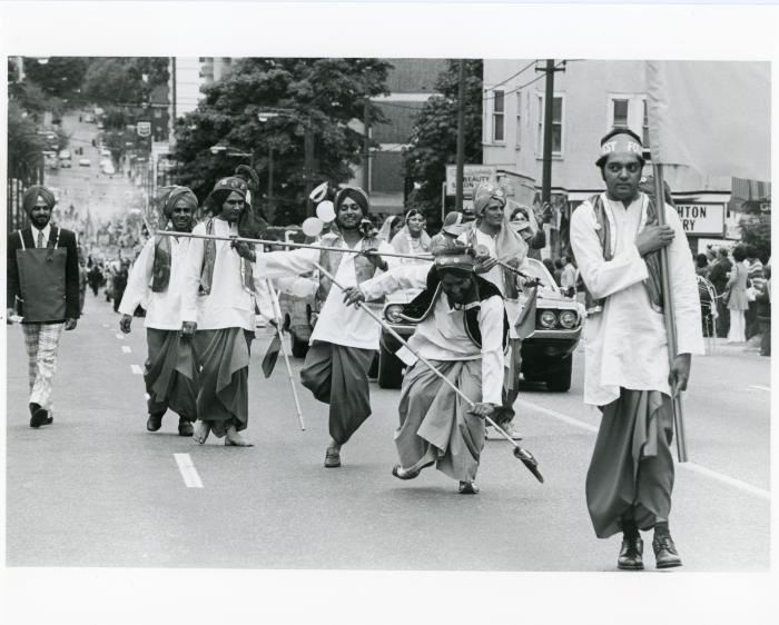 [Photo of a group of Punjabi dancers, Vancouver]
