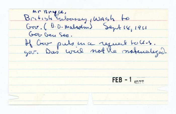 [Index card - Mr. Bryce]