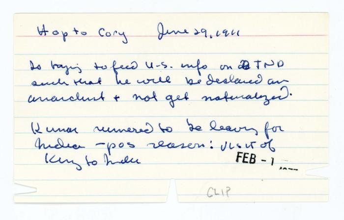 [Index card - Hop to Cory]