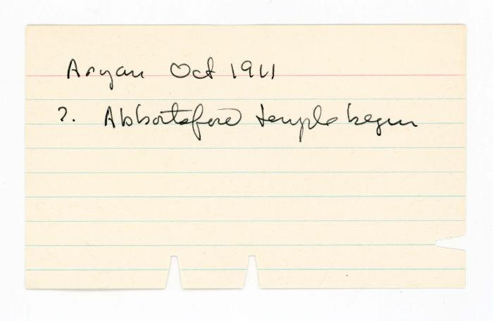 [Index card - Aryan Oct 1921]