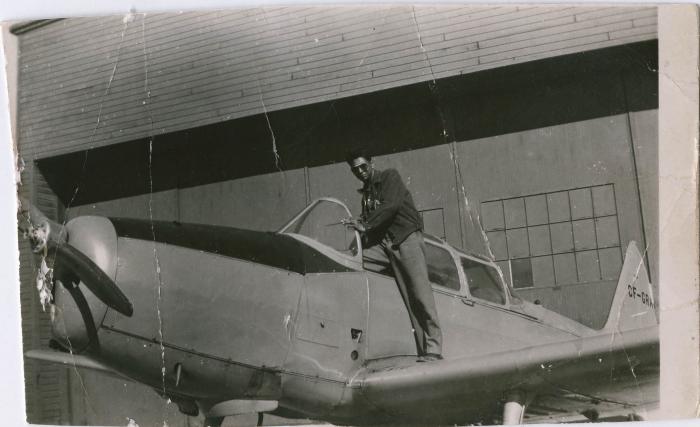 [Jiginder Singh Johl and plane]